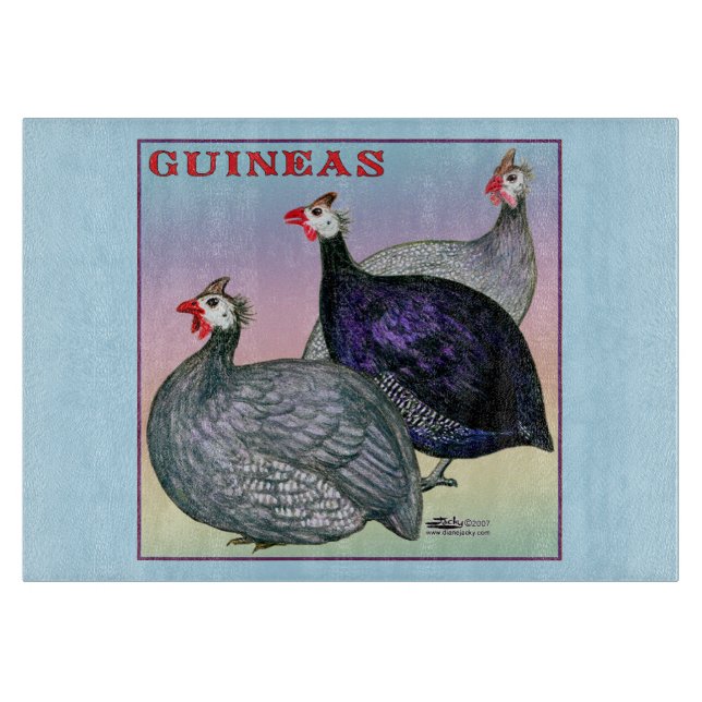 Guineas Three Fowl Cutting Board (Front)
