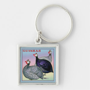 Guineas Three Fowl Key Ring