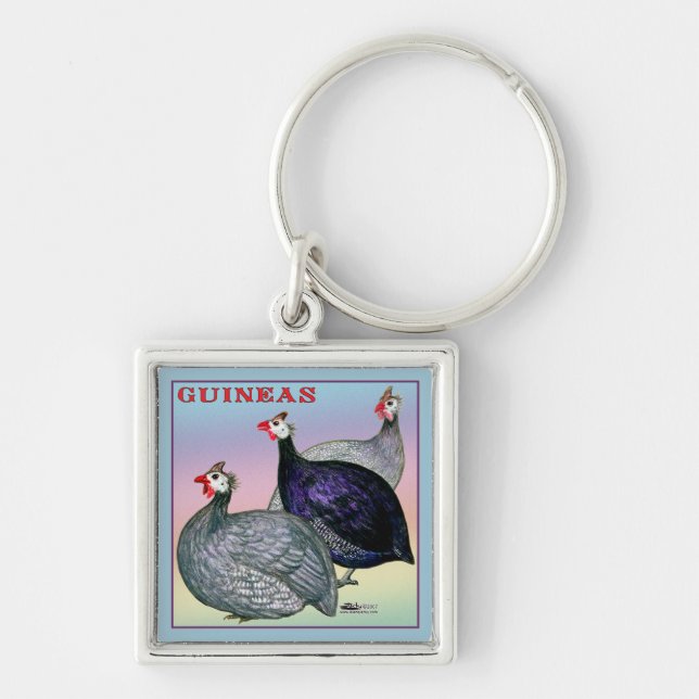 Guineas Three Fowl Key Ring (Front)