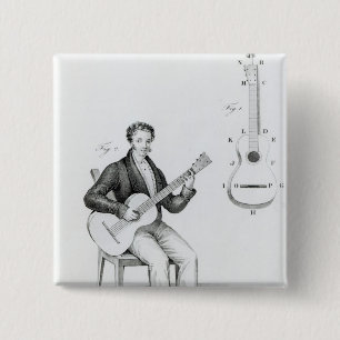 Guitar 15 Cm Square Badge