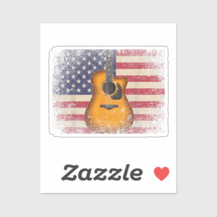 Guitar 4th of July Gift American Flag USA - Countr