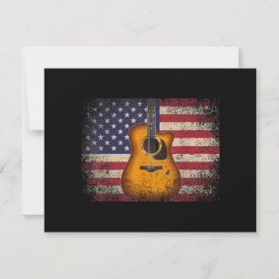Guitar 4th of July Gift American Flag USA - Countr