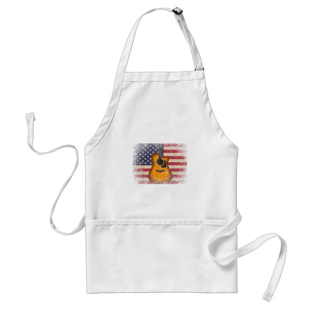 Guitar 4th of July Gift American Flag USA - Countr Standard Apron (Front)