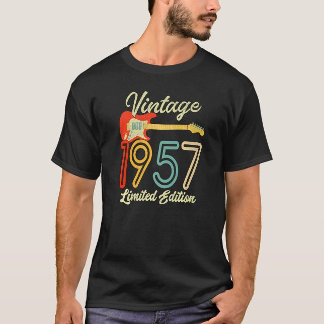 Guitar  65 Year Old  Vintage 1957 T-Shirt (Front)