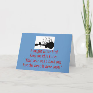 guitar, A bright little birdSang me this tune:"... Holiday Card