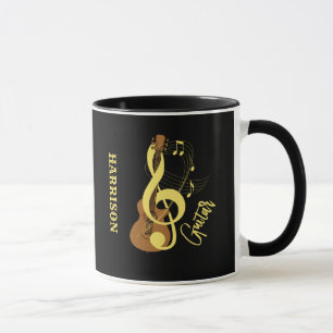 Guitar Acoustic Music Notes Personalised Mug