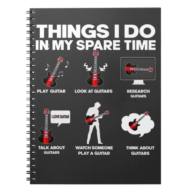 Guitar addicted Guitarist Music Lover Musician Notebook (Front)