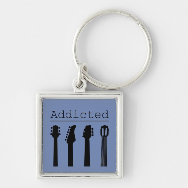 Guitar addicted key ring (Front)