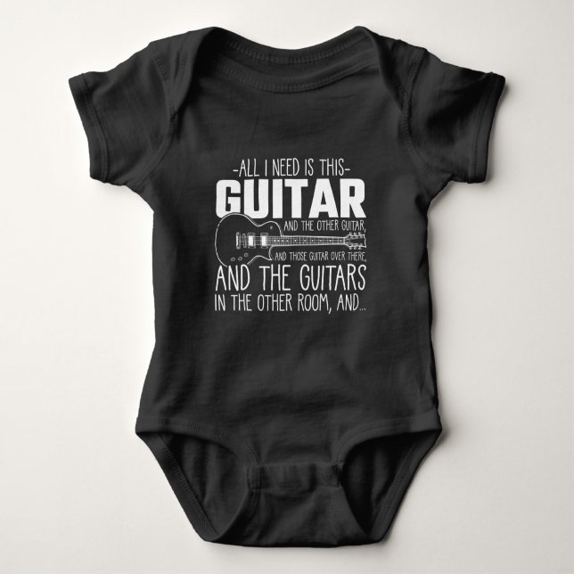 Guitar addicted Musician Music Instrument Hoarding Baby Bodysuit (Front)