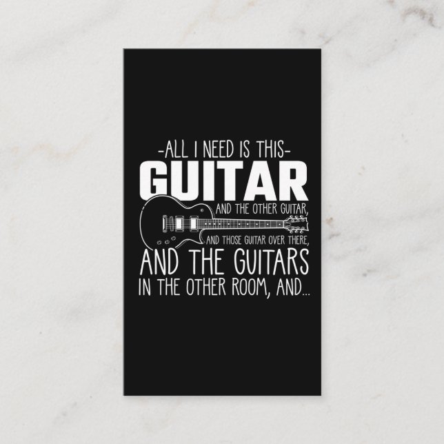 Guitar addicted Musician Music Instrument Hoarding Business Card (Front)