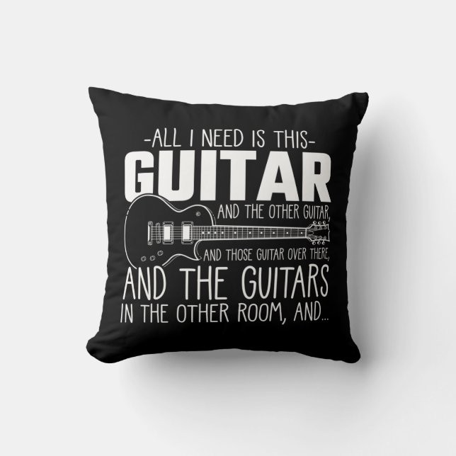 Guitar addicted Musician Music Instrument Hoarding Cushion (Front)