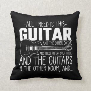 Guitar addicted Musician Music Instrument Hoarding Cushion