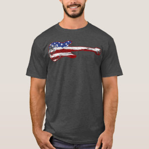 Guitar American Flag Vintage 2 T-Shirt