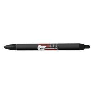 Guitar American US Flag Music Player Electric Guit Black Ink Pen