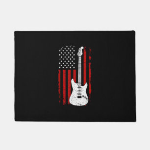 Guitar American US Flag Music Player Electric Guit Doormat