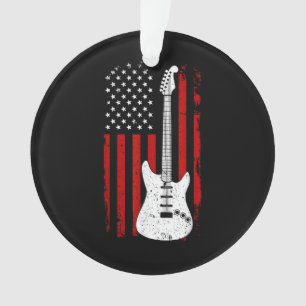 Guitar American US Flag Music Player Electric Guit Ornament