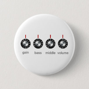 Guitar Amp Knobs 6 Cm Round Badge