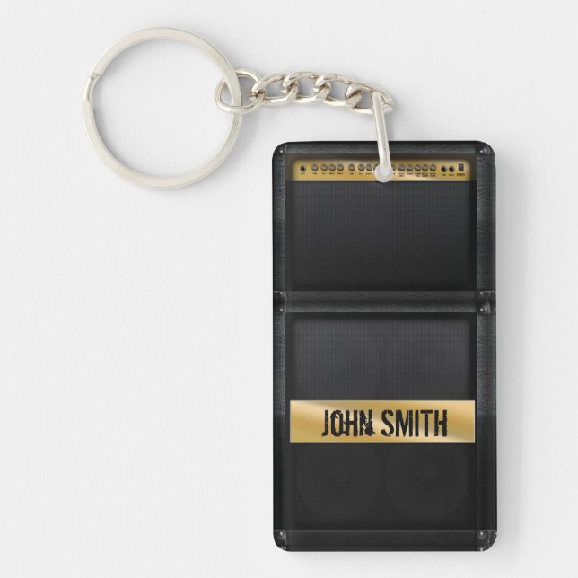 Guitar amp with custom name key ring (Front)
