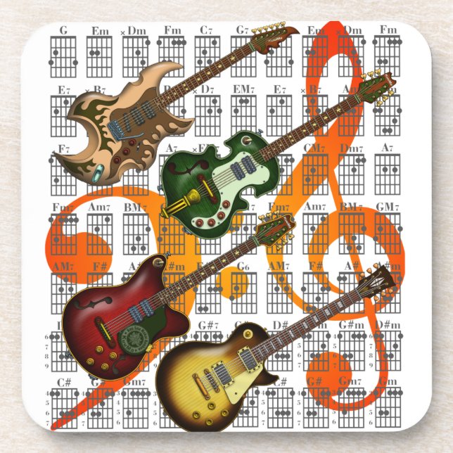 Guitar and Chord 07 Coaster (Front)