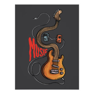 Guitar and effect pedals MUSIC Poster