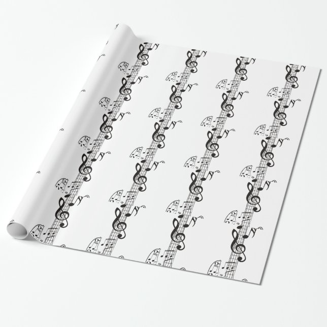 Guitar and Music Notes 11 Wrapping Paper (Unrolled)