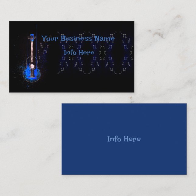 Guitar and music notes business card (Front/Back)