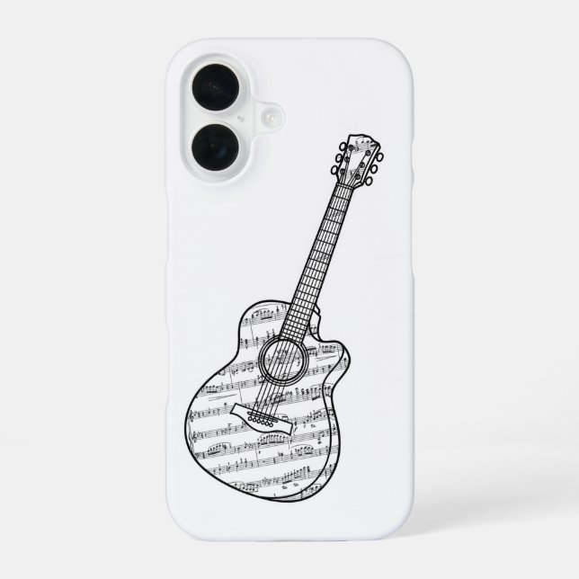 Guitar and Music Notes Phone Case (Back)