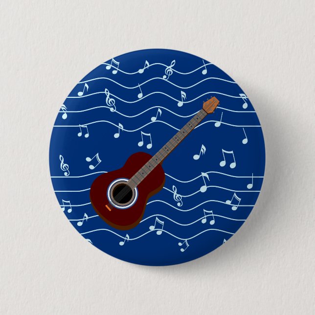 guitar and musical notes button (Front)
