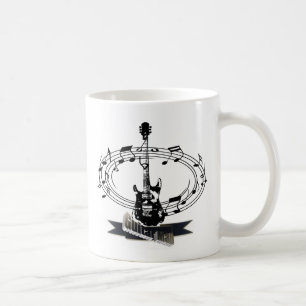 Guitar and Musical Notes Coffee Mug