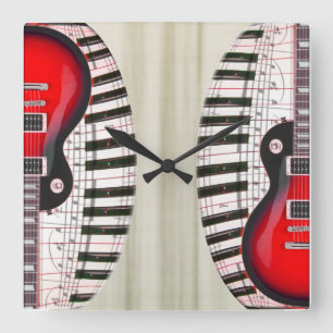 Guitar and Piano Clock