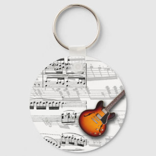 Guitar and score key ring