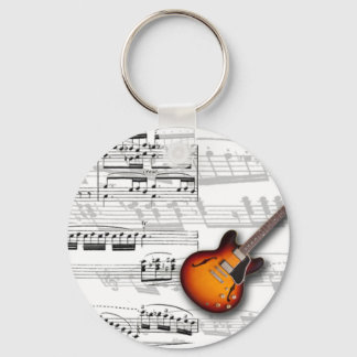 Guitar and score key ring