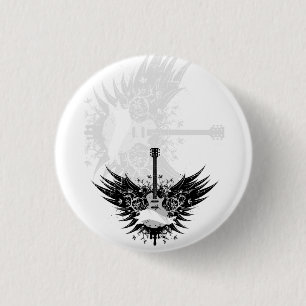guitar angel 3 cm round badge