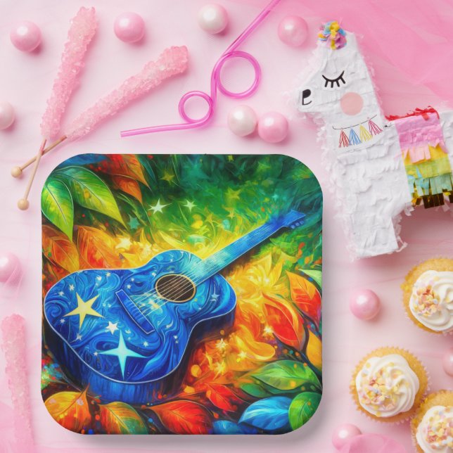 Guitar Art Paper Plate (Party)