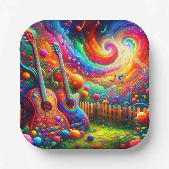 Guitar Art Paper Plate (Front)