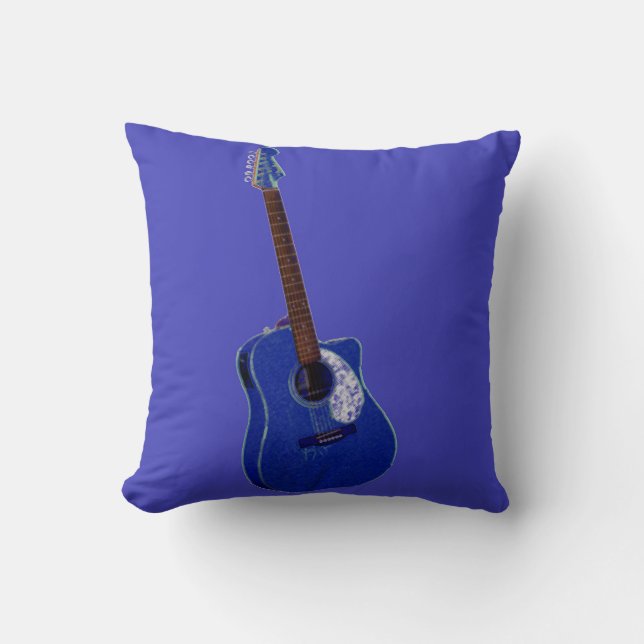 Guitar art print cushion (Front)