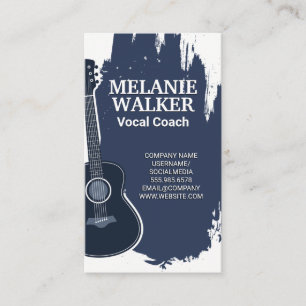 Guitar   Artistic Brush Stroke Background Business Card