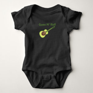 Guitar Avocado Rock N Roll Funny Guitars Baby Bodysuit