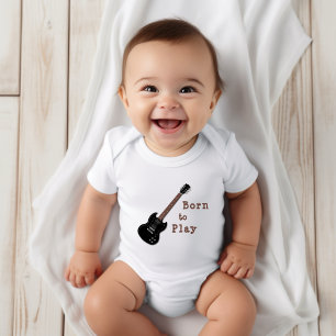 Guitar Baby Born to Play Saying Bodysuit