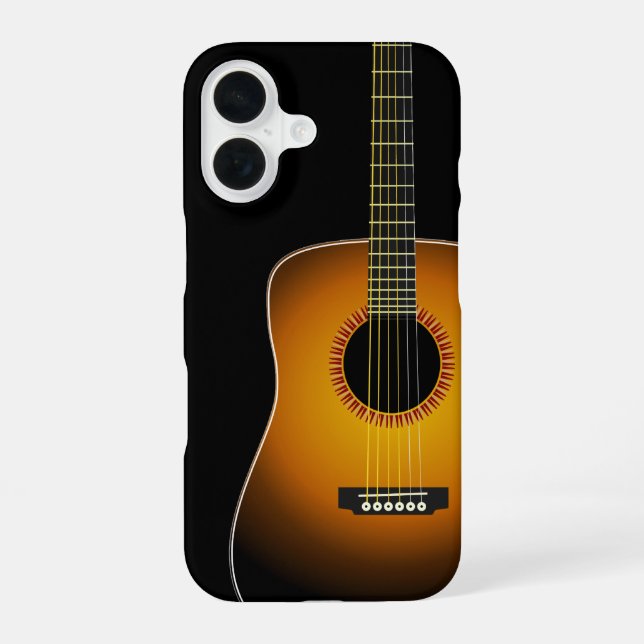   Guitar Background Texture iPhone 16 Case (Back)