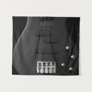 Guitar bass instrument black tapestry