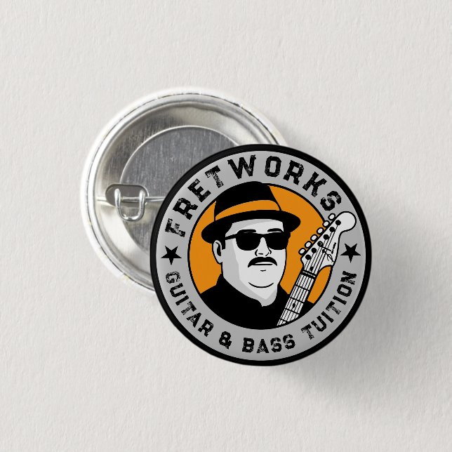 Guitar & Bass Tuition - Fret Works    3 Cm Round Badge (Front & Back)