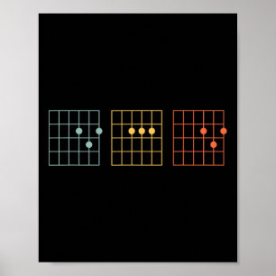 Guitar Best Dad Ever Dad Chord Music Fathers Day  Poster