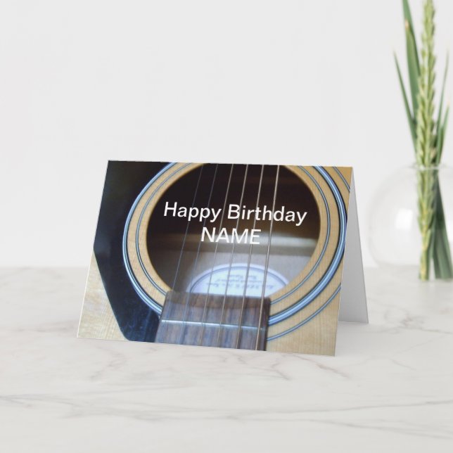 Guitar Birthday card personalise for anyone. (Front)