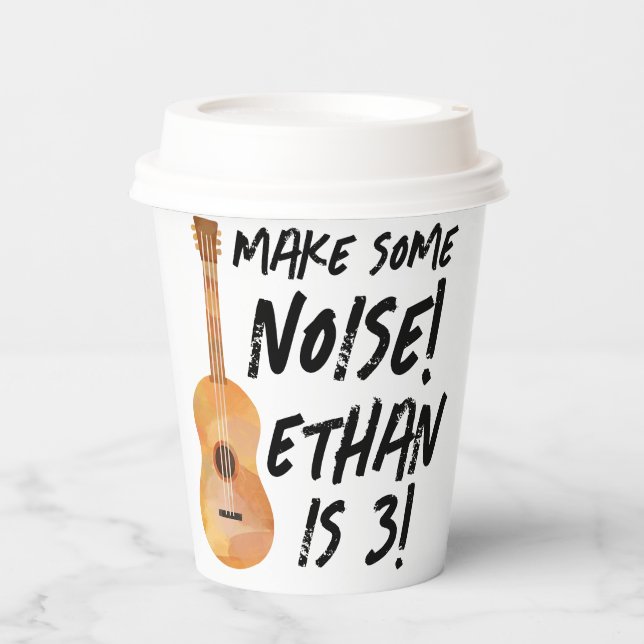 Guitar Birthday Party Paper Cups - Music Birthday (Front)