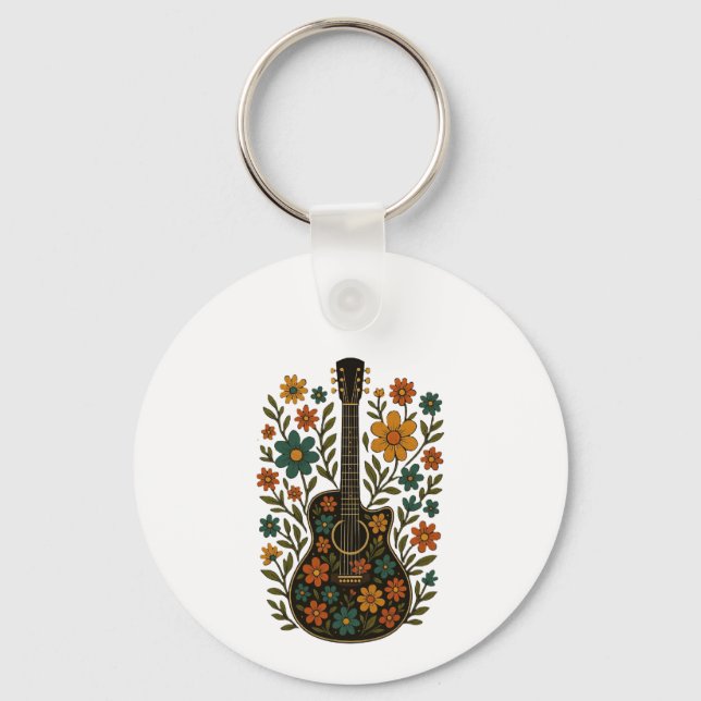 Guitar & Bloom Designs Key Ring (Front)
