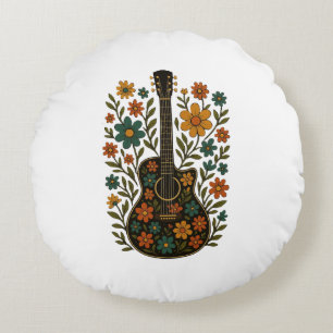 Guitar & Bloom Designs Round Cushion