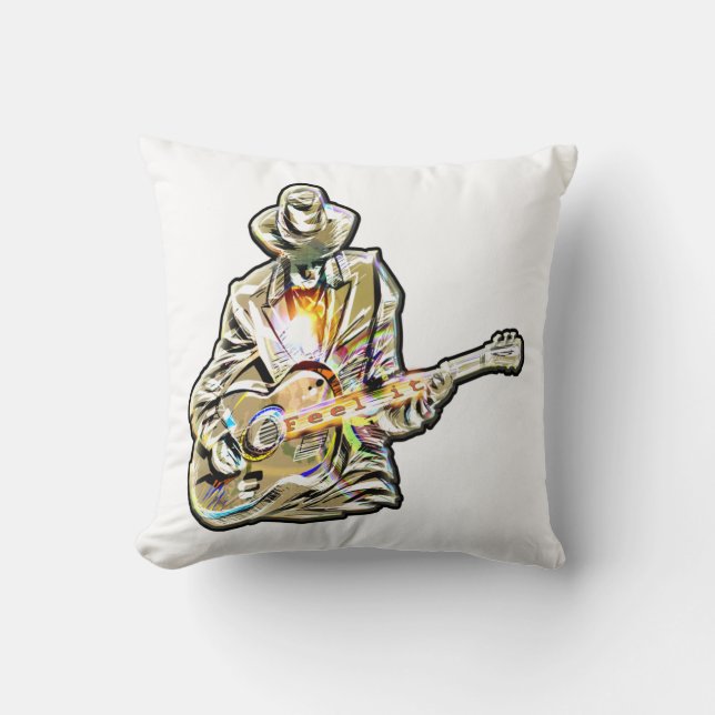 Guitar Blues Man - Feel it  Cushion (Front)