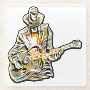 Guitar Blues Mann - Feel it Glass Coaster