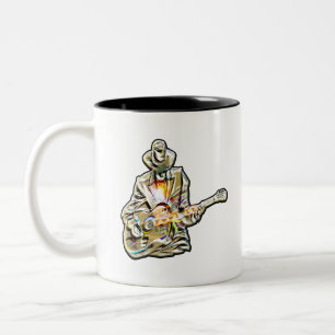 Guitar Blues Mann - Feel it    Two-Tone Coffee Mug